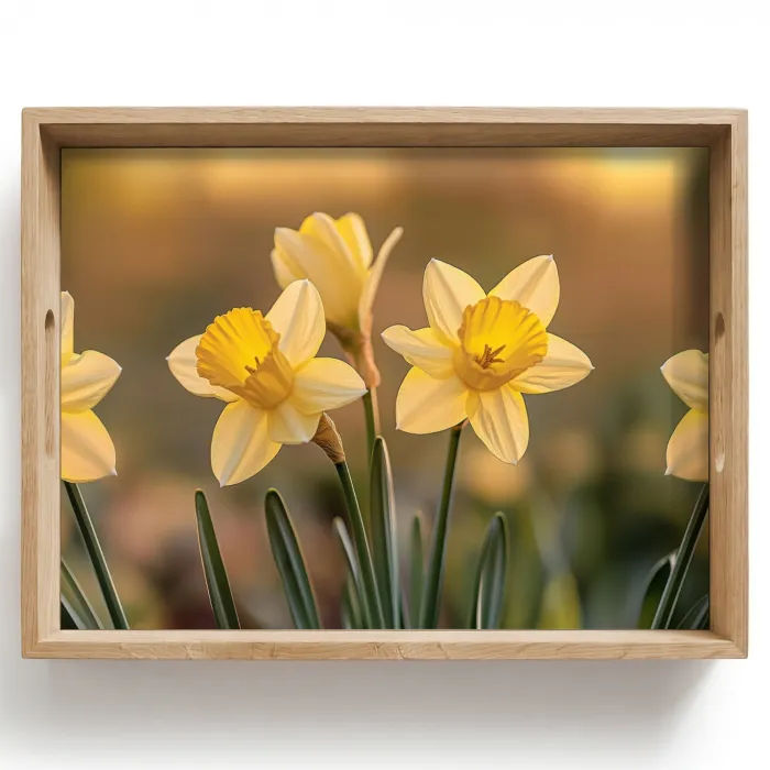 Bloemen - Geel - Wazig Dienblad Rechthoek middel -z3d_shopping