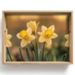 Bloemen - Geel - Wazig Dienblad Rechthoek middel -z3d_shopping
