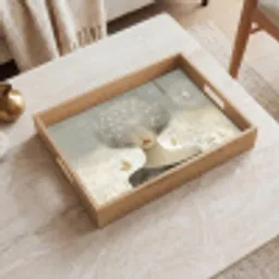 Pluis - Vrouw - Beige Dienblad Rechthoek middel -sfeer1