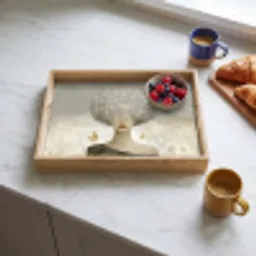 Pluis - Vrouw - Beige Dienblad Rechthoek middel -sfeer2