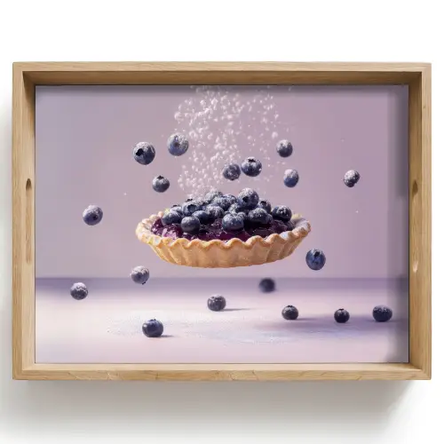 Eten - Taart - Bessen - Blauw Dienblad Rechthoek middel -z3d_shopping