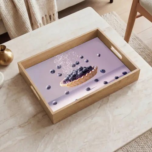 Eten - Taart - Bessen - Blauw Dienblad Rechthoek middel -sfeer1