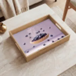 Eten - Taart - Bessen - Blauw Dienblad Rechthoek middel -sfeer1