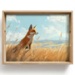 Vos - Gras - Wolken - Oranje Dienblad Rechthoek middel -z3d_shopping