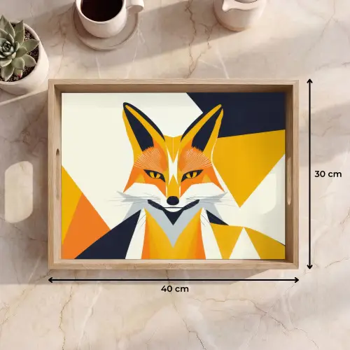 Vos - Oranje - Abstract - Driehoeken Dienblad Rechthoek middel -USP_Formaat
