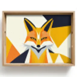 Vos - Oranje - Abstract - Driehoeken Dienblad Rechthoek middel -z3d_shopping