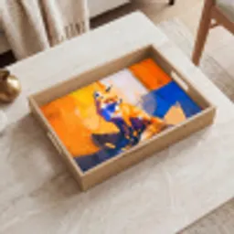 Vos - Oranje - Vormen - Abstract Dienblad Rechthoek middel -sfeer1