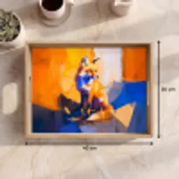 Vos - Oranje - Vormen - Abstract Dienblad Rechthoek middel -USP_Formaat