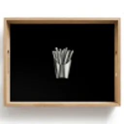 Frietjes - Futuristisch - Zilver Dienblad Rechthoek middel -z3d_shopping