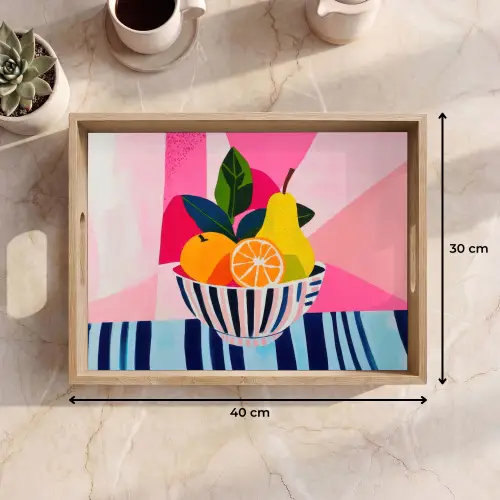 Fruit - Abstracte achtergrond - Roze Dienblad Rechthoek middel -USP_Formaat