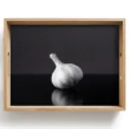 Knoflook - Zwart - Wit Dienblad Rechthoek middel -z3d_shopping