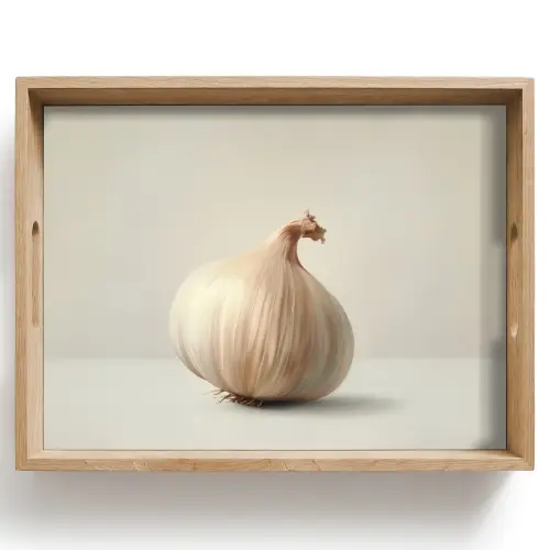 Knoflook - Natuurlijk - Beige Dienblad Rechthoek middel -z3d_shopping