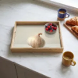 Knoflook - Natuurlijk - Beige Dienblad Rechthoek middel -sfeer2