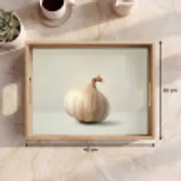 Knoflook - Natuurlijk - Beige Dienblad Rechthoek middel -USP_Formaat