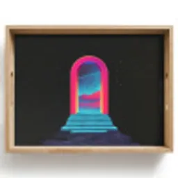 Poortje - Landschap - Sterrenhemel - Roze Dienblad Rechthoek middel -z3d_shopping
