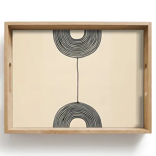 Geometrische bogen - Minimalistisch - Symmetrisch Dienblad Rechthoek middel -z3d_shopping