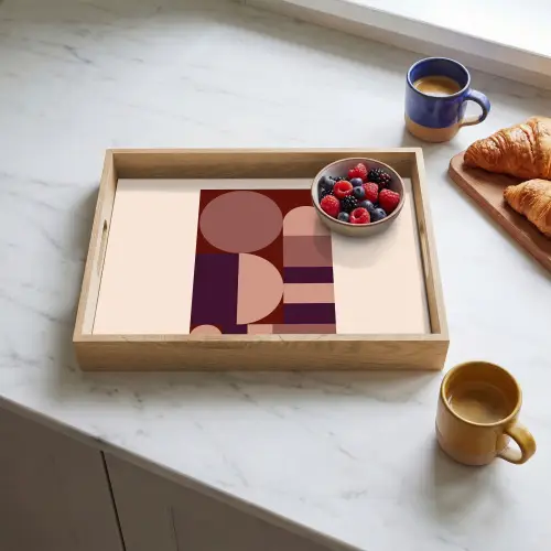 Geometrisch - Cirkels - Rood Dienblad Rechthoek middel -sfeer2