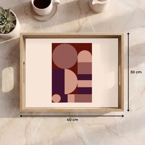 Geometrisch - Cirkels - Rood Dienblad Rechthoek middel -USP_Formaat