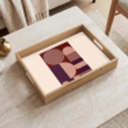 Geometrisch - Cirkels - Rood Dienblad Rechthoek middel -sfeer1
