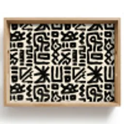 Geometrisch - Figuren - Zwart Dienblad Rechthoek middel 911 -z3d_shopping