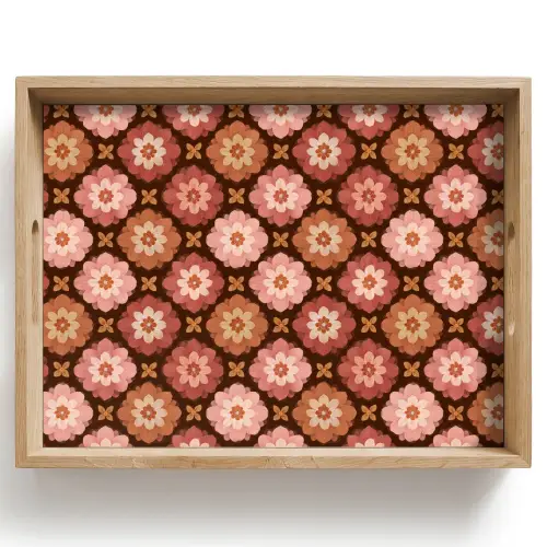 Geometrisch - Bloemen - Kleurrijk Dienblad Rechthoek middel 911 -z3d_shopping