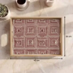 Geometrisch - Patroon - Rood Dienblad Rechthoek middel 911 -USP_Formaat