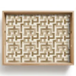 Geometrisch - Retro - Bruin Dienblad Rechthoek middel 911 -z3d_shopping