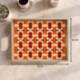 Geometrisch - Retro - Oranje Dienblad Rechthoek middel 911 -USP_Formaat