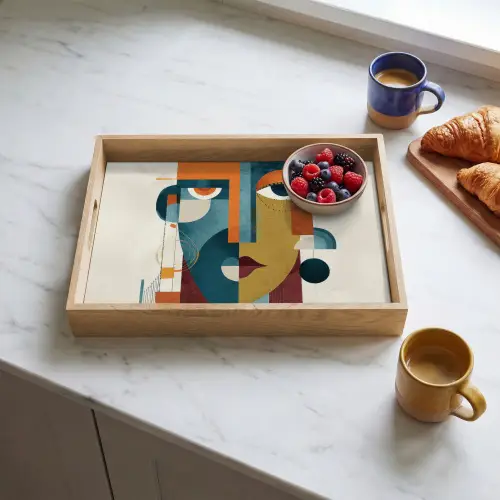 Geometrisch - Strakke vormen - Kleurrijk Dienblad Rechthoek middel -sfeer2