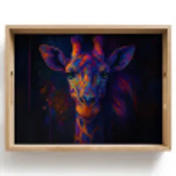 Giraffe - Gekleurd - Verfspatten Dienblad Rechthoek middel -z3d_shopping