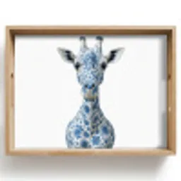 Giraffe - Delfts blauw - Dieren - Minimalistisch Dienblad Rechthoek middel -z3d_shopping