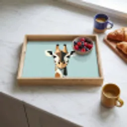 Giraffe - Illustratie - Bruin - Minimalistisch Dienblad Rechthoek middel -sfeer2