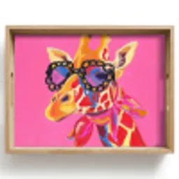 Giraf - Roze - Bril - Sjaal Dienblad Rechthoek middel -z3d_shopping