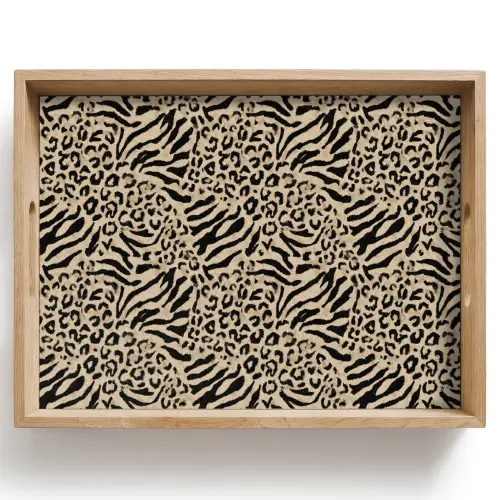 Giraf - Zebra - Motief - Bruin Dienblad Rechthoek middel 911 -z3d_shopping