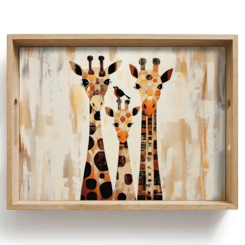 Giraffen - Cartoon - Crème Dienblad Rechthoek middel -z3d_shopping