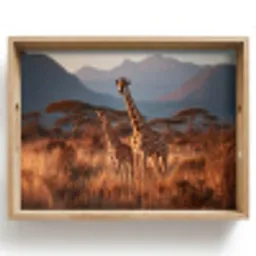 Giraffen - Hoog gras - Acaciabomen Dienblad Rechthoek middel -z3d_shopping