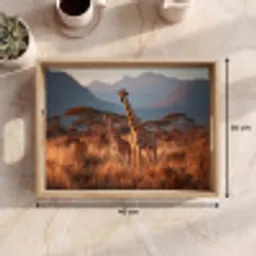 Giraffen - Hoog gras - Acaciabomen Dienblad Rechthoek middel -USP_Formaat