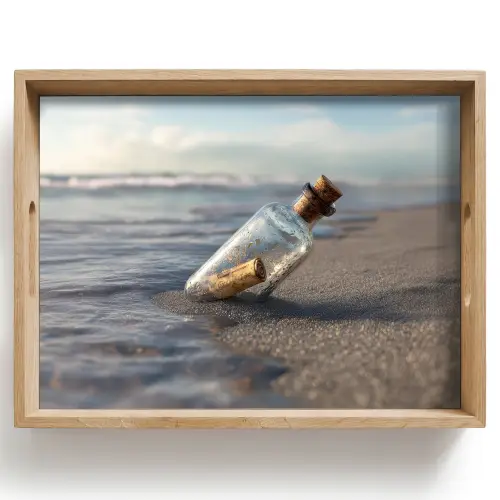 Glazenfles - Post - Zee - Zand Dienblad Rechthoek middel -z3d_shopping