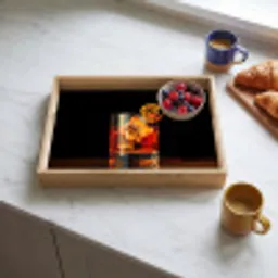 Glas - Ijsblokjes - Drinken - Bruin Dienblad Rechthoek middel -sfeer2