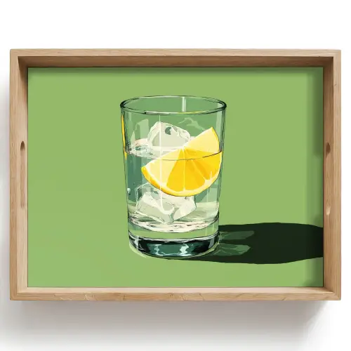Glas - Citroen - Ijsblokjes - Groen Dienblad Rechthoek middel -z3d_shopping