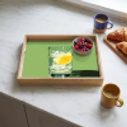 Glas - Citroen - Ijsblokjes - Groen Dienblad Rechthoek middel -sfeer2