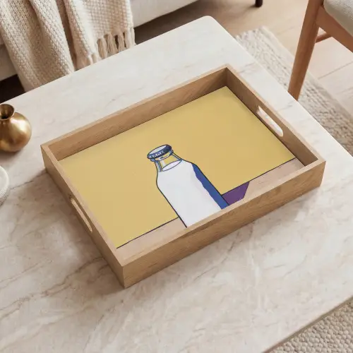 Glazen - Fles - Illustratie - Melk Dienblad Rechthoek middel -sfeer1