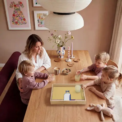 Glazen - Fles - Illustratie - Melk Dienblad Rechthoek middel -sfeer4