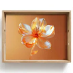 Glazen - Bloem - Oranje Dienblad Rechthoek middel -z3d_shopping