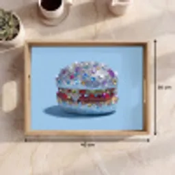 Glitters - Hamburger - Blauw Dienblad Rechthoek middel -USP_Formaat