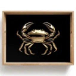 Goud - Krab - Dieren - Zwart Dienblad Rechthoek middel -z3d_shopping