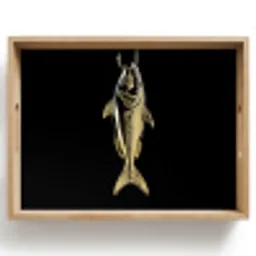 Goud - Vis - Haak - Zwart Dienblad Rechthoek middel -z3d_shopping