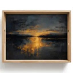 Gouden Reflectie op Water Dienblad Rechthoek middel -z3d_shopping