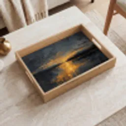 Gouden Reflectie op Water Dienblad Rechthoek middel -sfeer1
