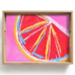 Grapefruit - Geschilderd - Roze - Strepen Dienblad Rechthoek middel -z3d_shopping